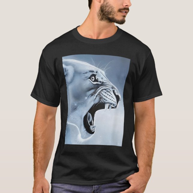 Camiseta Gracioso Mono de León Meme Ragebait Meme Brainrot  (Anverso)