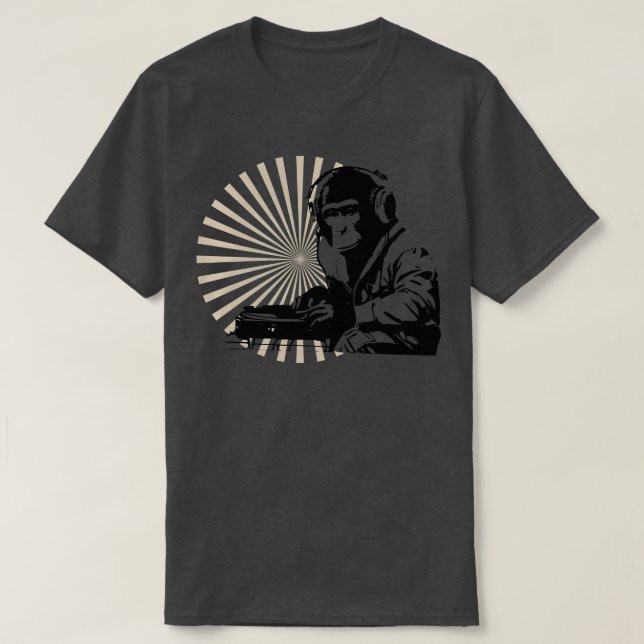 Camiseta gracioso mono dj (Diseño del anverso)