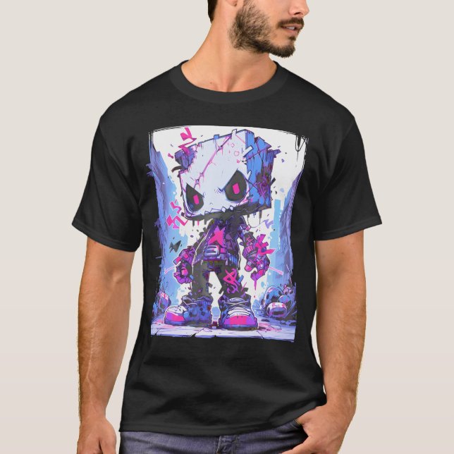 Camiseta Gracioso Monster Cute Personalizado Comic Graffit  (Anverso)