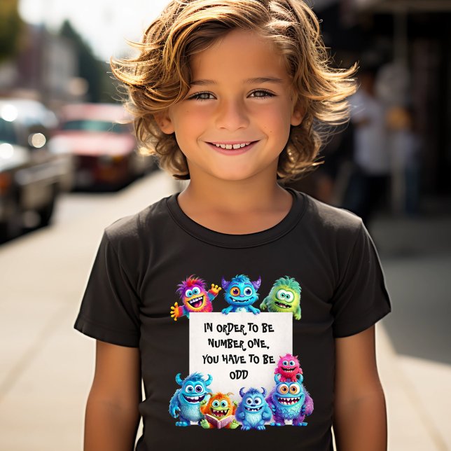 Camiseta Gracioso Monstruos Cuitos Niños Coloridos Textos (Funny Cute Monsters Colorful Kids Text T-Shirt)