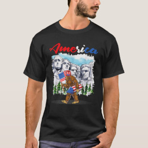 Camiseta Gracioso Monte Rushmore Infierno de la Bandera Est