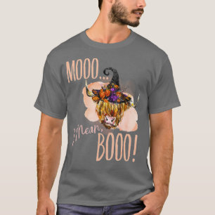 Camiseta Gracioso Moo De Vaca Bruja Me Refiero A Boo Cute B