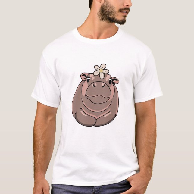 Camiseta Gracioso Moo Deng Hippo Bouncy Pig 2 (Anverso)