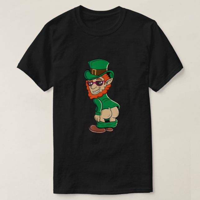 Camiseta Gracioso Mooning Leprechaun Butt St Patricks Day I (Diseño del anverso)