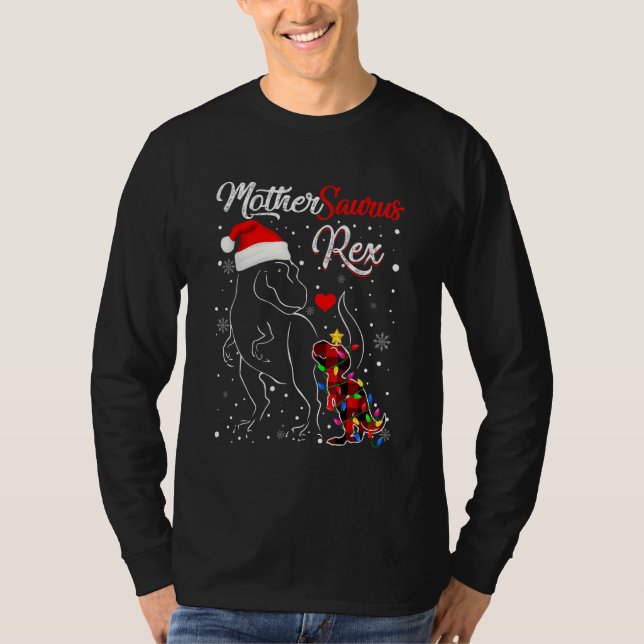 Camiseta Gracioso Mothersaurus Rex Dinosaur Red Plaid Chris (Anverso)