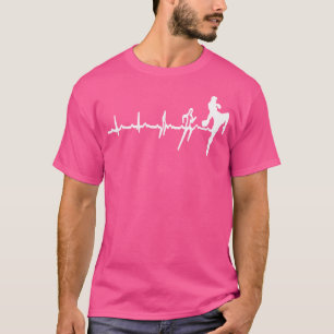 Camiseta Gracioso Muay Thai Heartbeat Kickboxing Love