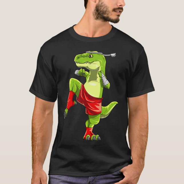 Camiseta Gracioso Muay Thai T-rex - Boxeo tailandés (Anverso)