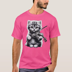 Camiseta Gracioso músico de orquesta violinista tocando gat