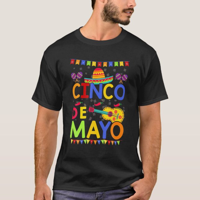 Camiseta Gracioso Nacho Promedio Tío Cinco De Mayo Mexicano (Anverso)