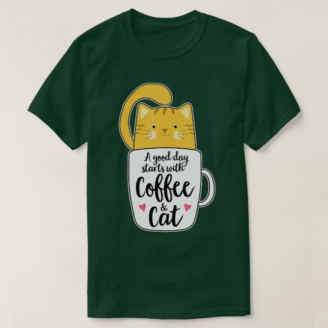 Camiseta Gracioso Naranja Cat Coffee Mug Cat Lover (Diseño del anverso)