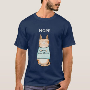 Camiseta Gracioso Naranja sarcástico Cat Nope