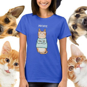 Camiseta Gracioso Naranja sarcástico Cat Nope