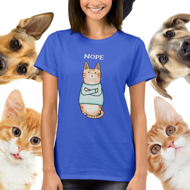 Camiseta Gracioso Naranja sarcástico Cat Nope (Subido por el creador)