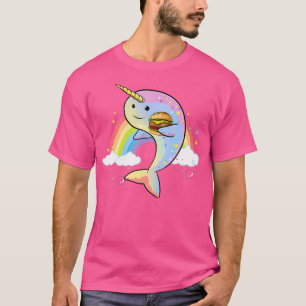 Camiseta Gracioso Narwhal Unicorn Del Arcoiris Del Mar Hamb