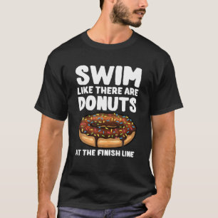 Camiseta Gracioso Natación De Donut Diseño Hombres Mujere
