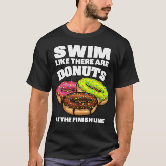 Camiseta Gracioso Natación Donut Design Hombres Mujeres Nad