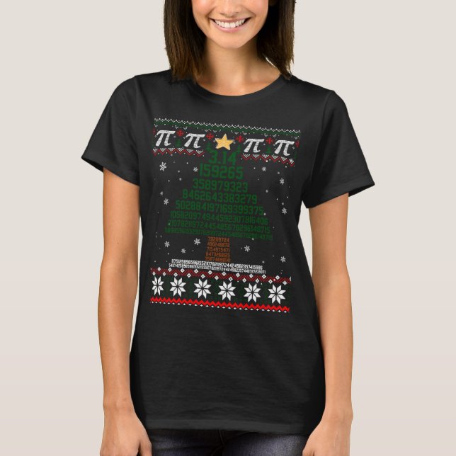 Camiseta Gracioso Navidad De Árboles De Pi Math Profesor De (Anverso)