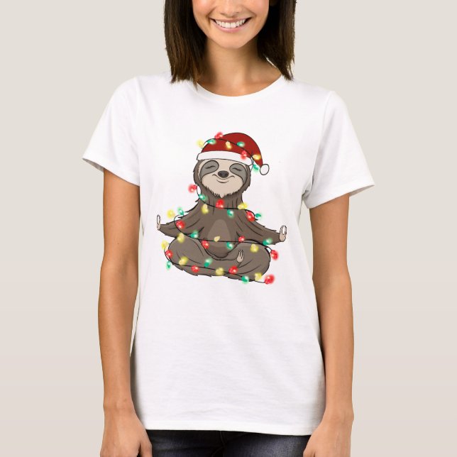 Camiseta Gracioso Navidad de Cute Sloth (Anverso)