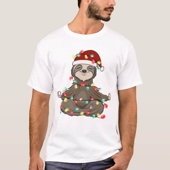 Camiseta Gracioso Navidad de Cute Sloth (Anverso)