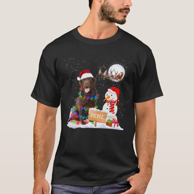 Camiseta Gracioso Navidad de perro en el laboratorio de cho (Anverso)