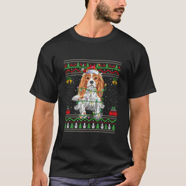 Camiseta Gracioso navidad fastidioso rey Carlos Spaniel Dog (Anverso)