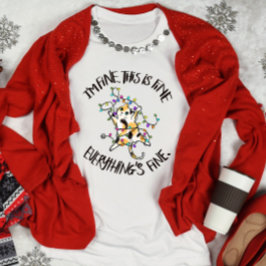 Camiseta Gracioso Navidad Gato estoy bien