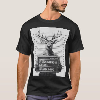Camiseta Gracioso Navidad Reindeer Mugshot