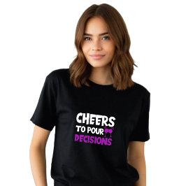 Camiseta Gracioso Negro "Saludos Para Tomar Decisiones"