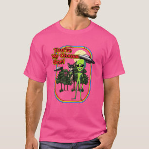 Camiseta Gracioso negro y tan chihuahua alienígena que has