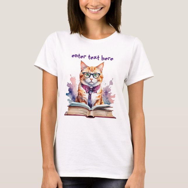 Camiseta Gracioso Nerd, Geek Gift Cat lover (Anverso)