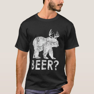 Camiseta Gracioso Nerdy Beer Bear Deer Hunter Drinker Pun G