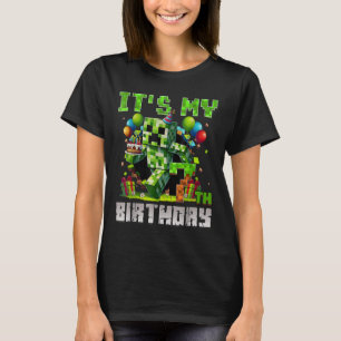 Camiseta Gracioso niño de 7 años 7 años Pixel Art Gamer Boy