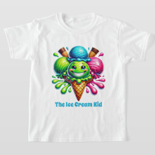 Camiseta Gracioso niño de helados añada texto