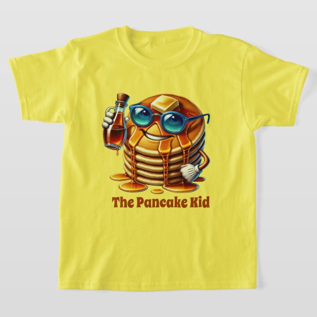 Camiseta Gracioso niño de panqueques agregar texto (Distribución)