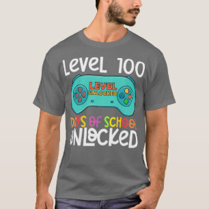 Camiseta Gracioso Nivel 100 Días De Escuela Desbloqueados 1