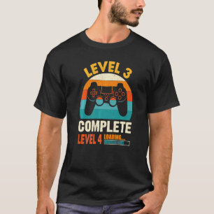 Camiseta Gracioso Nivel 3 Retro Vintage Completo Celebrar 3