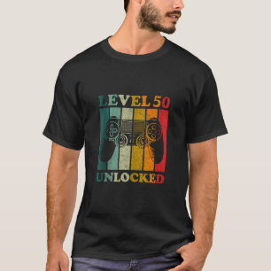Camiseta Gracioso nivel 50 Regalo desbloqueado Hombres Bday