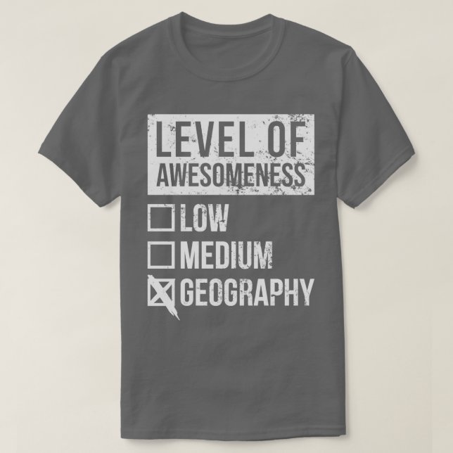 Camiseta Gracioso Nivel De Arte Geográfico (Diseño del anverso)