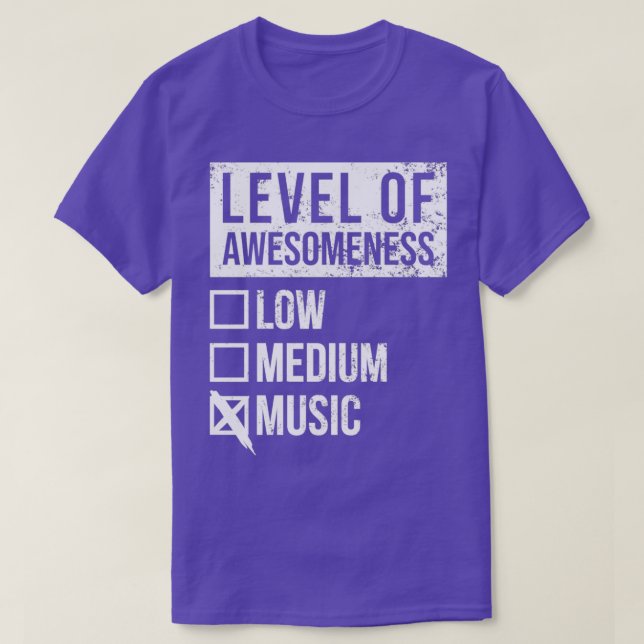 Camiseta Gracioso Nivel De Música En Arte (Diseño del anverso)