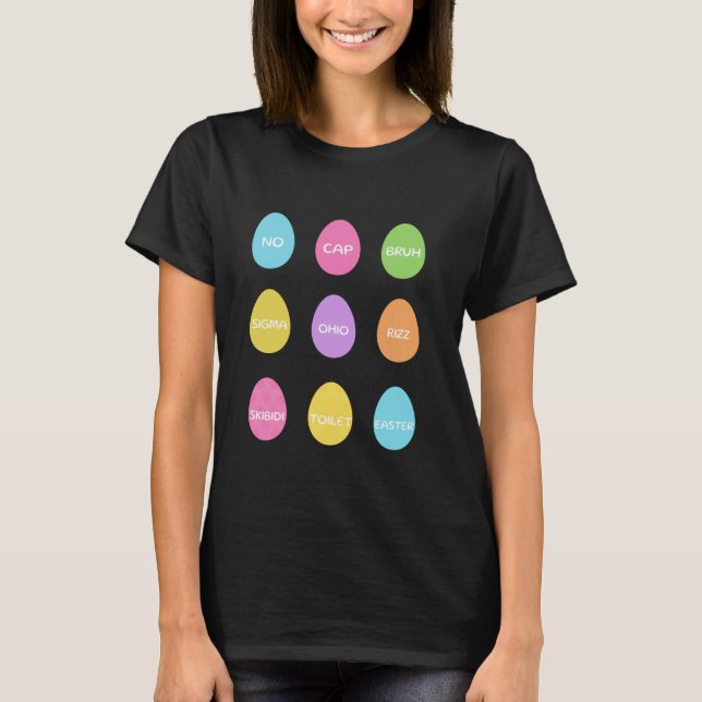 Camiseta Gracioso No Cap Rizz Meme Pascua Skibidi Huevo de  (Anverso)