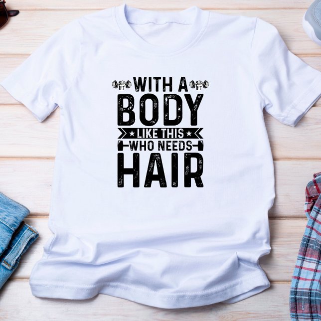 Camiseta Gracioso No Hair Gym T-Shirt (Subido por el creador)