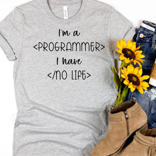 Camiseta Gracioso No Life Coder Computer Programmer T-Shirt