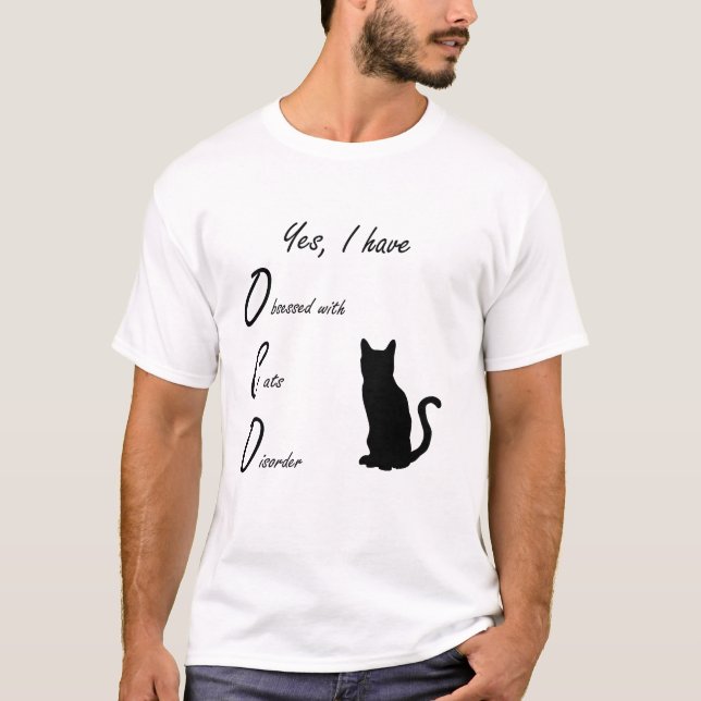 Camiseta Gracioso Obsesionado Con Cats T-Shirt (Anverso)