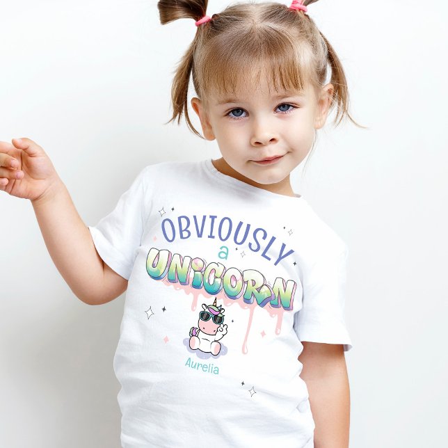 Camiseta Gracioso, Obviamente, una fiesta de cumpleaños tem (Funny Obviously A Unicorn theme girl's birthday party t-shirt, 1st, 2nd, 3rd, 4th, 5th, 6th, 7th)