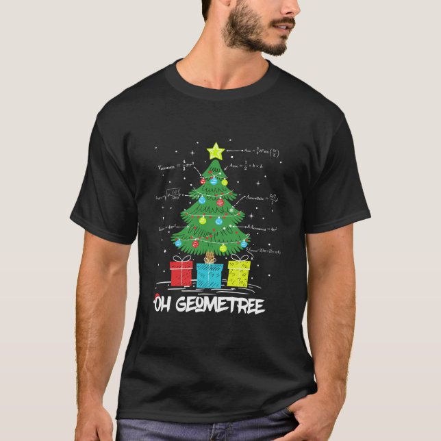 Camiseta Gracioso Oh Geometree Xmas Tree Geometry Math Teac (Anverso)