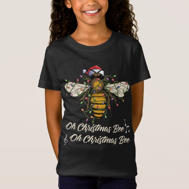 Camiseta Gracioso Oh Navidades Bee Xmas Pajamas Bee Santa h (Anverso)