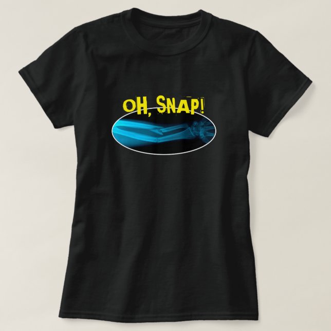 Camiseta Gracioso "Oh Snap" Broken Arm Xray (Diseño del anverso)
