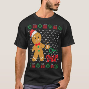 Camiseta Gracioso Oh Snap Gingerbread Man Broken Arm Ugly C
