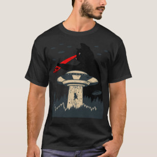 Camiseta Gracioso ojo láser para gato Ufo Alien