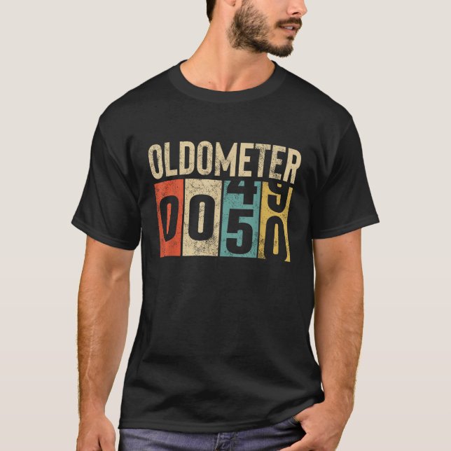 Camiseta Gracioso Oldometer Vintage de 50 años 50 cumpleaño (Anverso)